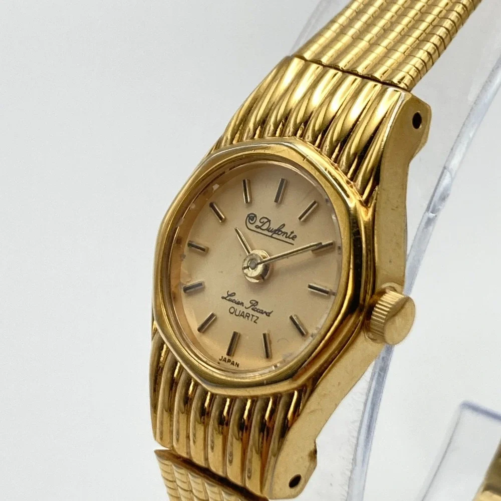 Vtg Dufonte Lucien Piccard Women's Watch 17mm Gold Tone Adjustable New Battery